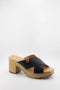 Oh My Sandals Embossed Leather Espadrille Block Heel